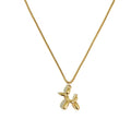 Titanium Steel 18k Gold Balloon Dog Necklace Women's Stacking Sweater Chain