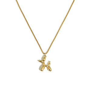 Titanium Steel 18k Gold Balloon Dog Necklace Women's Stacking Sweater Chain
