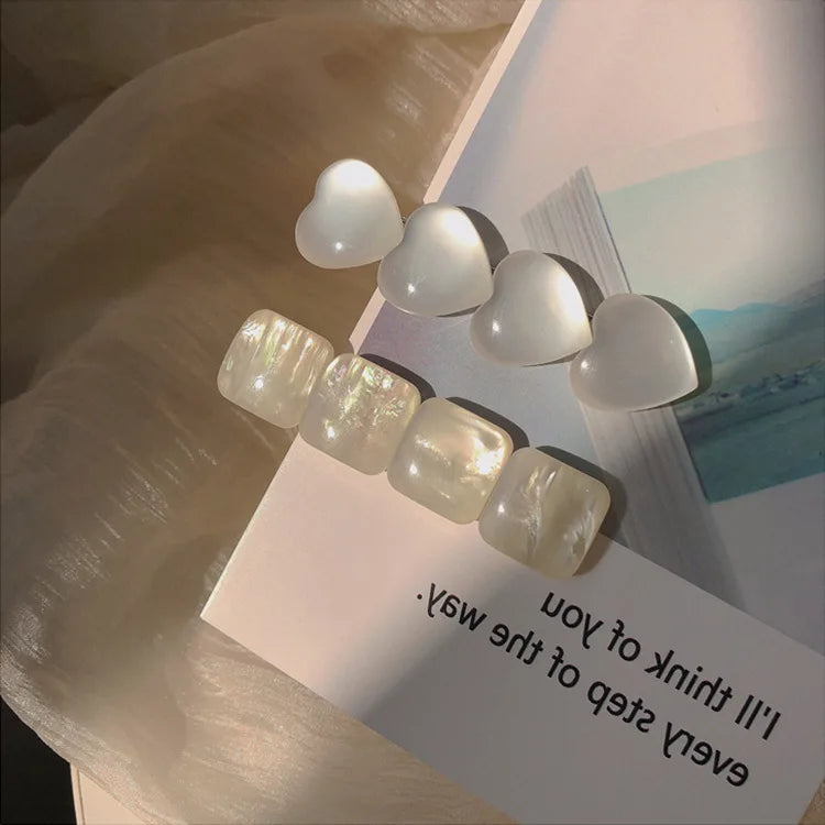Imitate Opal Imitated Shell Hairpins Heart Shape Hair Accessories Women Clips