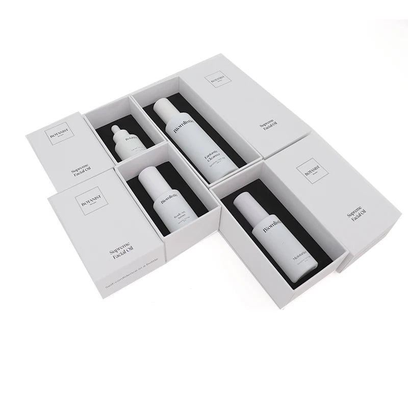 30ml 50ml 100ml Skincare Lotion Cream Glass Bottle Cosmetics Bottles With Box Cosmetic Packaging Spray Pump Bottle Set With Pump