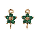 PandaHall 10pcs Brass Copper Zircons Flower Shape DIY Pendants and Jewelry Findings Components 18k Gold Plated