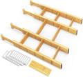 Bamboo Expandable Drawer Dividers with Inserts and Labels Kitchen Adjustable Drawer Organizerswith Inserts and Labels