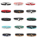 Colorful Double Layer Tiger Eye Stone Beaded Bracelet Natural Agate round Bead Stretch Bracelet for Christian Occasions