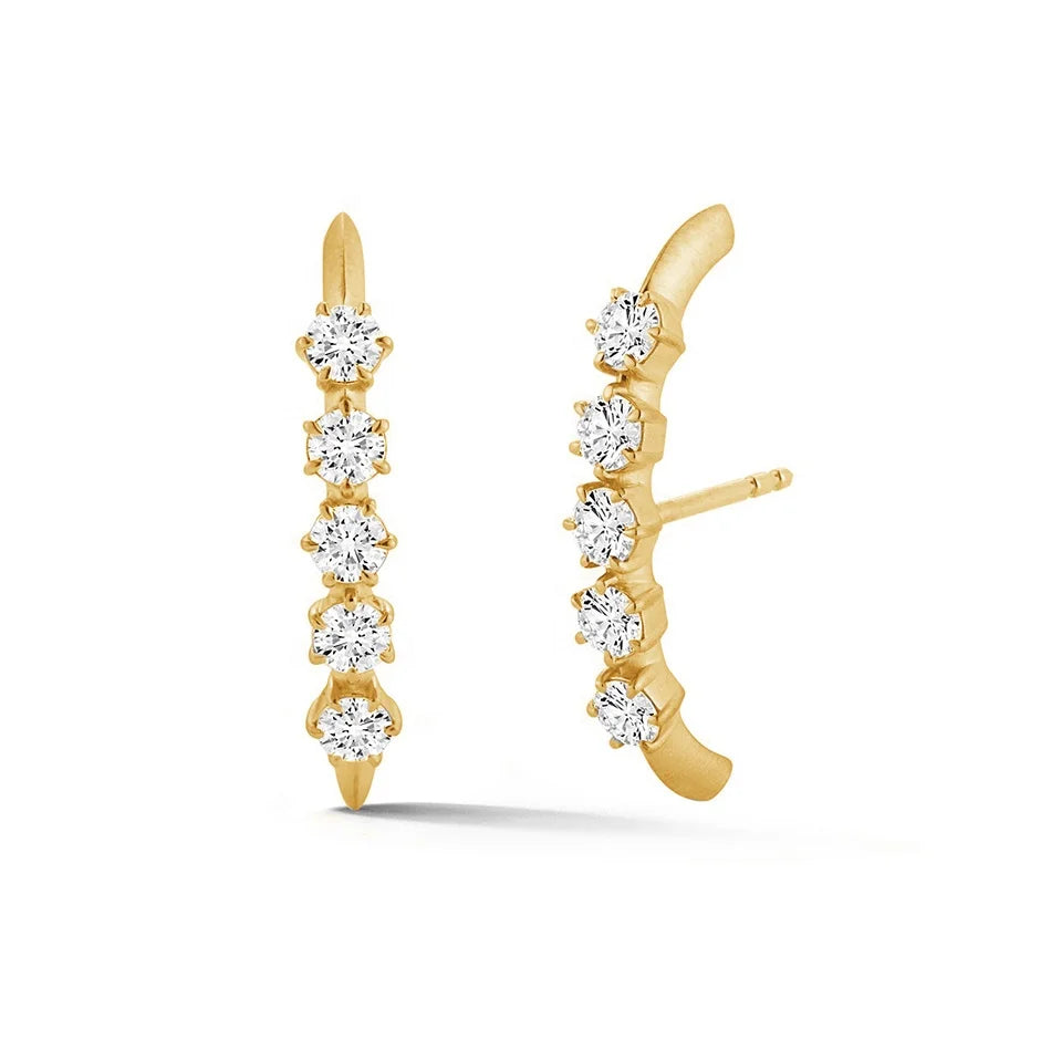 Nagosa Wholesale Gold Jewelry 925 Sterling Silver Earrings Classic 18k Gold Plated Catherine Curved Hoop Earrings