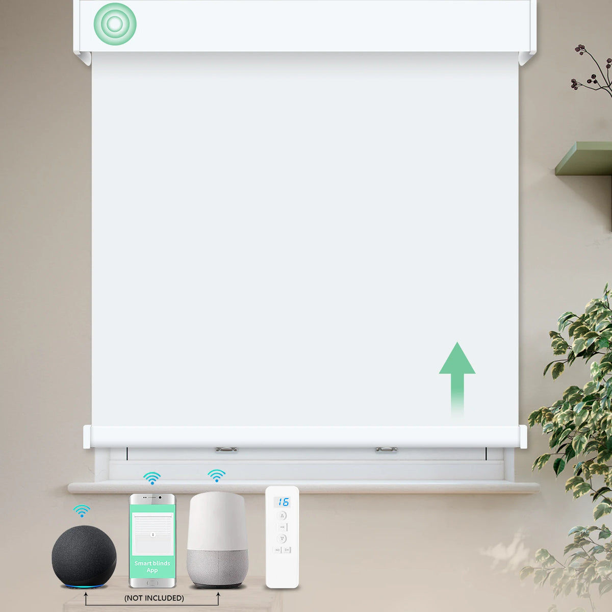 Cordless Electric Motorized Automatic Window Roller Blinds with Rechargeable Lithium - Ion Batteries and Remote Control Blinds MegaBDM