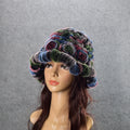 Quickly Shipping Hot Sale Superior Quality Winter Warm Outdoor Real Rex Rabbit Fur Hats Ladies Hand Knitted Natural Fur Hat