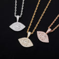 New EvilEye Pendant Necklaces Iced Micro Pave Cubic Zirconia Gold Plated Rope Hip Hop Rock Fashion CZ Jewelry Gift for Men Women