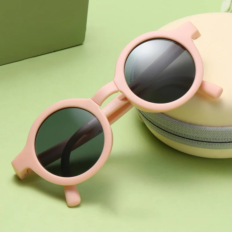 Children Folding Sunglasses Kids Fashion Retro Silicone Polarized Sunglasses Outdoor UV Protection Sunglasses 2025