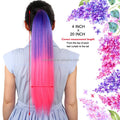 Colorful 20 Inch Long Straight Ponytail Holders Hair Fluffy Synthetic Clip in Ponytail Extension With Ribbon Band