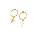 Women Jewelry Stylish Glossy Cross Pendant Earrings S925 Silver Ear Cuff Personality Earring