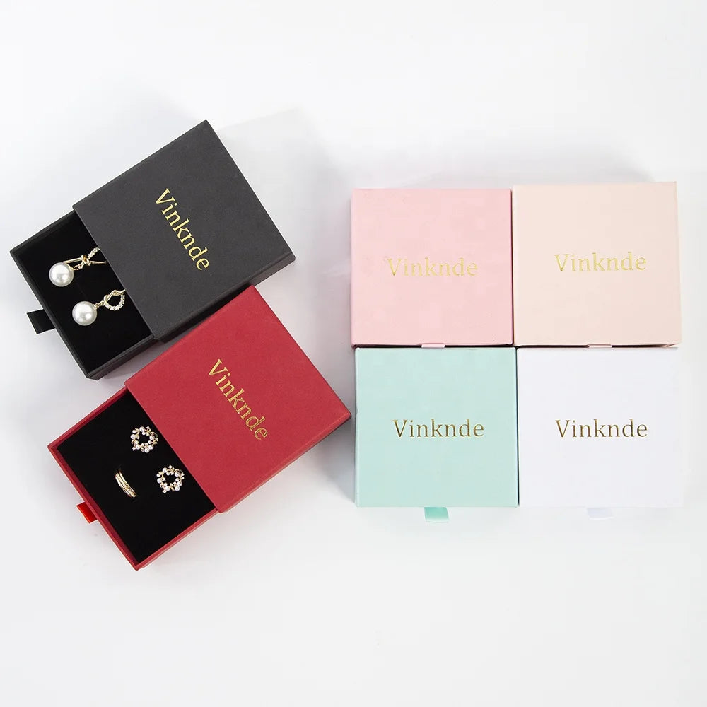 Paper Boxes New Fashion Paper Cardboard Earring Necklace Ring Packaging Gift Jewelry Crystal Storage Box