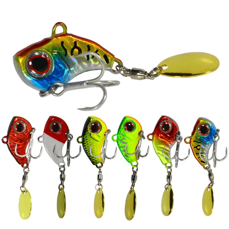 9g/13g/16g/22g Artificial Fishing Lures Metal VIB Rotating Lures Vibration Sequin Sea Fishing Bait Outdoor Fishing Tackle