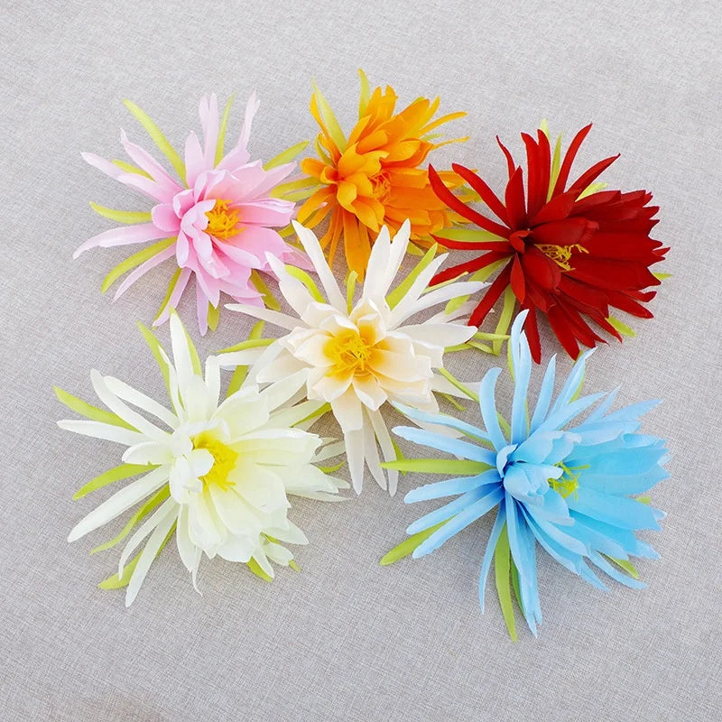 Wholesale 21cm Silk Flower Heads Flower Wall Decorative Artificial Flower Heads for Cake Decor