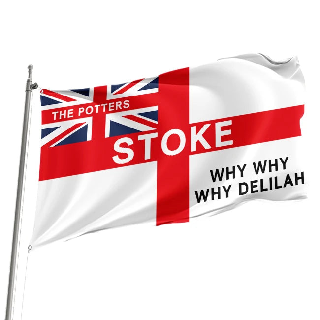 Promotional Product Wholesale Customized 3x5ft STOKE Flag with Two Copper Buckles Custom UK Stoke Flag