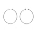 Kirin Trendy Rhodium Plated 925 Sterling Silver Non-Tarnish Large Hoop Earrings for Wedding & Party Gifts