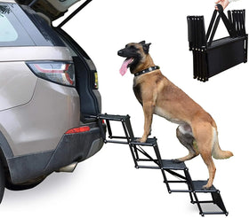 CanboPet Outdoor Dog Ramp for Car Folding Portable Pet Step Stairs for Large Dogs