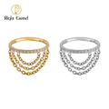 ASTM F136 Titanium Earrings for Women Triple Stacked CZ Chain Shape With Chain Cartilage Earring Piercing Jewelry