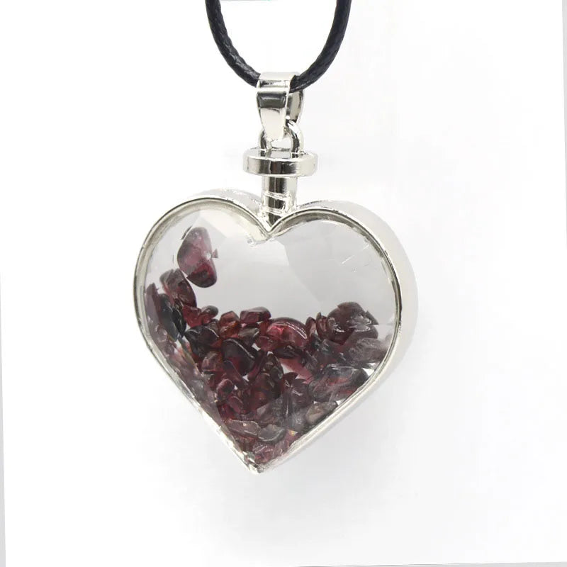 HZ Factory Direct Supply of Crystal Heart Pendant Necklace Natural Gemstone Jewelry Pendant Customization Wholesale Crystals