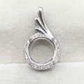 Sterling Silver 10*10 Semi Mount Pendant Empty Frame Blank Support Setting S925 Base Holder Without Center Stone for DIY Inlay