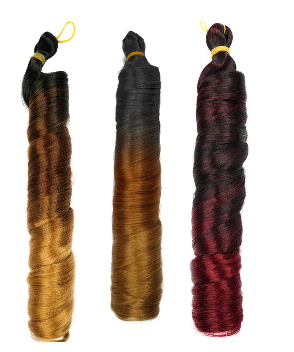 Free Sample Dreadlocs Style Dyed French Curls High Temperature Synthetic Fiber 24 Inch Single Weft Braiding Hair Custom Weight