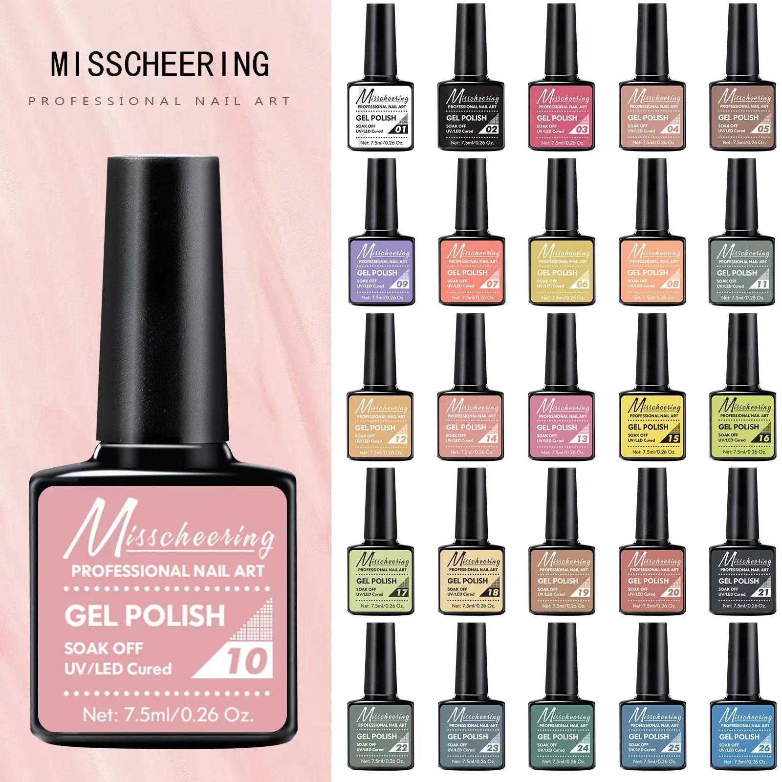 Wholesale 66 Colors 7.5ml UV Gel Polish Water Base French LED Cure DIY Salon Use Nail Polish Bottles