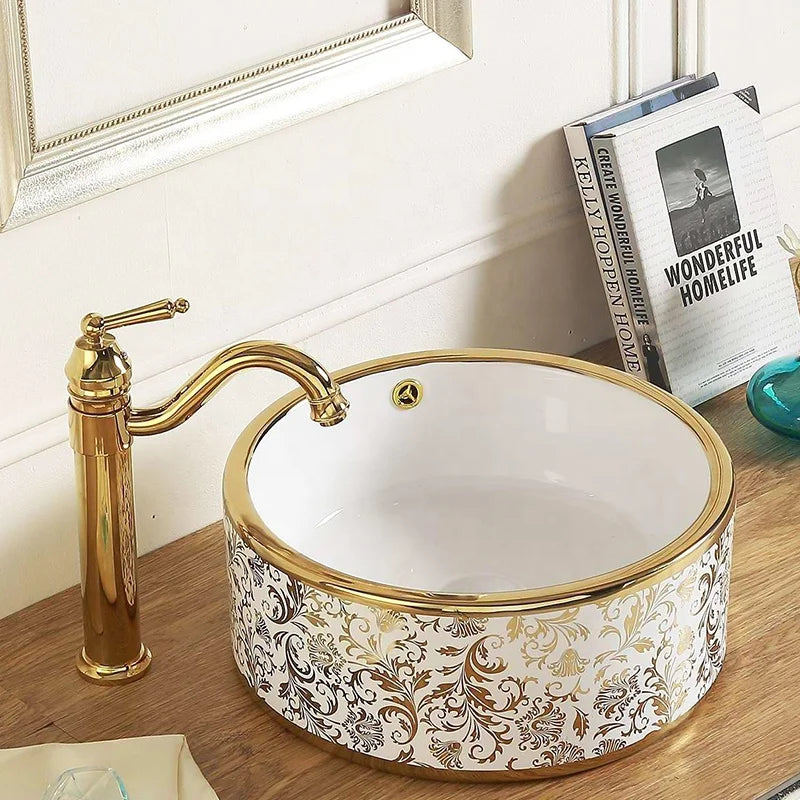 Fannisi Classic Design Ceramic Electroplating Hand Wash Basin Basin Price in India