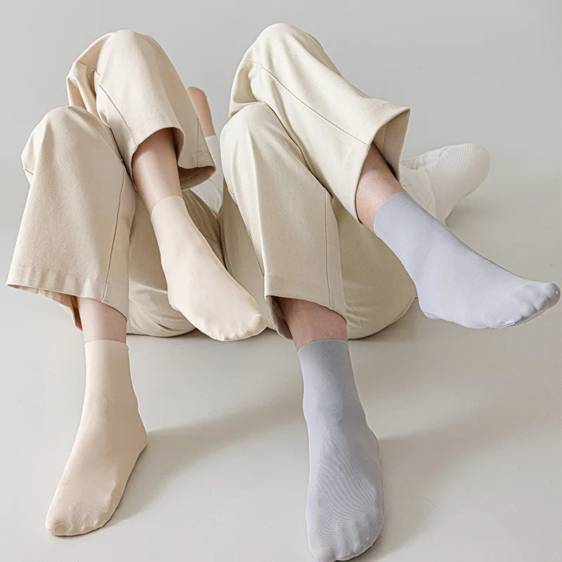 Customized Top Quality Women's Summer Cooling Breathable Deodorant Casual Anti-slip Socks Soft Ice Silk Anti-slip Couple's Socks