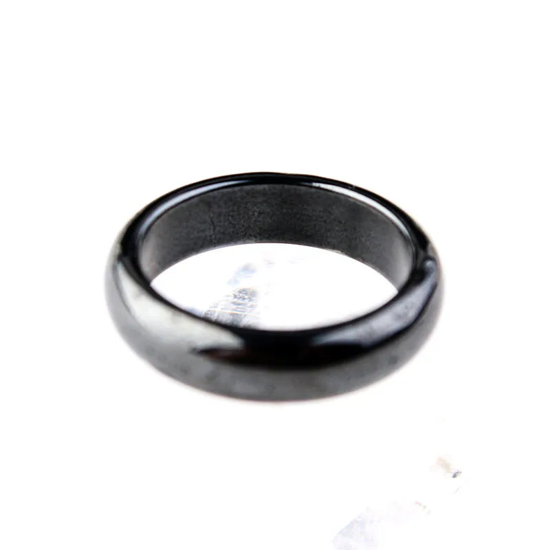 Factory Price Genuine Hematite Rings in Stock Fashion Jewelry Top Quality Smooth 6 mm Width Weight Losing Magnetic Hematite Ring