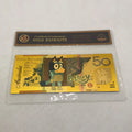 Australia Cartoon Cute Dog Gold Banknote 50 Dollar Bill Banknote Collection for Kids Gift