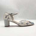 Square Chunky Heel 2020 New Arrival Leather and Mesh Ladies Bridal Shoes Pearl Women Wedding Shoes