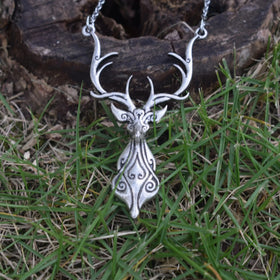 Christmas Animal Reindeer Head Pendant Necklace Zinc Alloy Link Vintage for Men Women's Holiday Wedding Party Jewelry Gifts