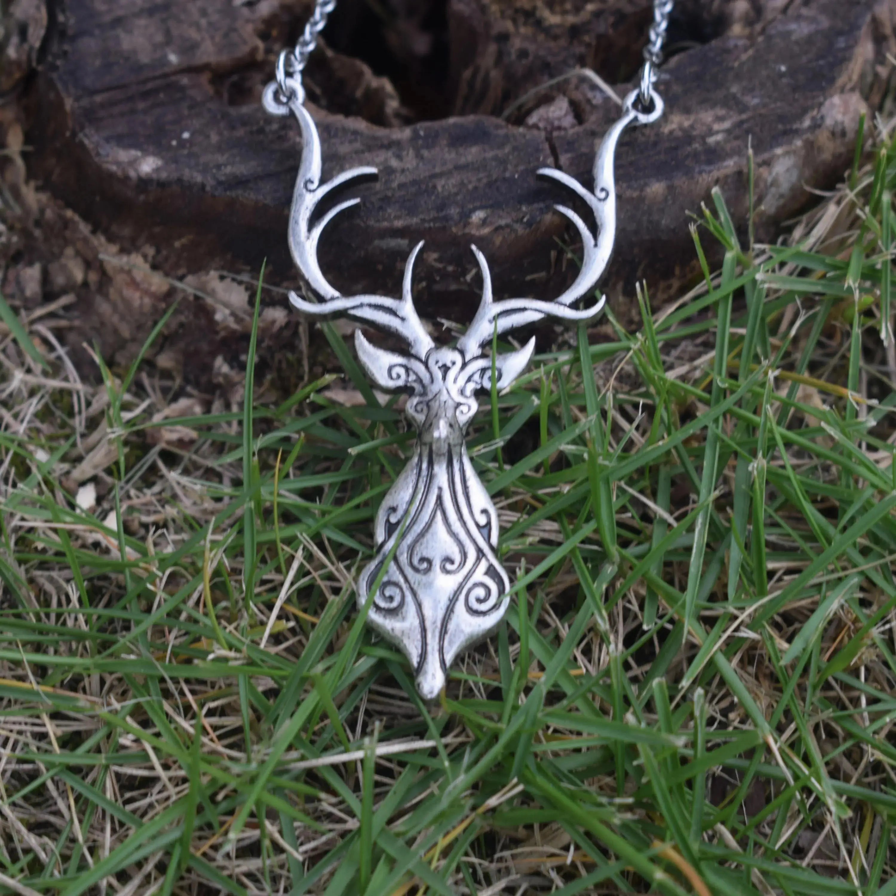 Christmas Animal Reindeer Head Pendant Necklace Zinc Alloy Link Vintage for Men Women's Holiday Wedding Party Jewelry Gifts