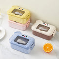 New Cartoon Stainless Steel Insulated Lunch Box Removable Compartment with Spoon Lunch Box for Students at Work Lunch Box