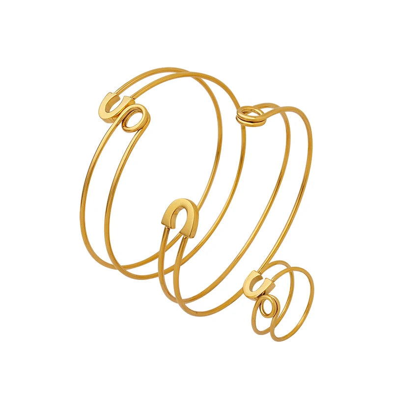 Adjustable Bracelet Bracelet Ring Female Ring Jewelry Set Ornamentstainless Steel Earring Bracelet Set