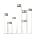 Mini Glass Tube 10ml 15ml 20ml 25ml 30ml 50ml 60ml 100ml 110ml Clear Glass Storage Vial Bottle with Aluminium Screw Cap