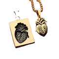 Fashion Puzzle Couple Anatomical Heart Necklace for Women Valentine Gift Gold Chain Pendant  Necklace
