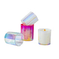 Wedding Luxury 10 oz Special Technology Fantastical Rainbow Amber Gray Empty Glass Candle Jar With Metal Lid
