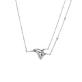 Wuqie Minimalist S925 Silver Seagull Necklace Asymmetric Chain Animal Statement Jewelry