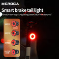 Meroca Bicycle Brake Taillight Factory Price USB Rechargeable Road Bike MTB Rear Light Intelligent Sensor COB Tail Battery