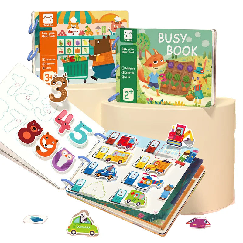 Hot Sale Preschool Sensory PaperPuzzle Toy Montessori Educational Toys Stickers Learning Animal Farm Busy Quiet Book for Kids