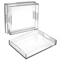 Modern Clear Luxury Trays for Kitchen Dining Scratch-Resistant Spill Proof Design Non-Slip Bathroom Organizer Gift