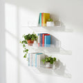 Acrylic Shelves Wall Ledge 15" Black Kids Bookshelf Hanging Spice Shelf Modern Display for Living Room Bathroom Kitchen