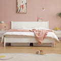 Free Sample Modern Solid Wood Double Bed Frame Oak and Pine for Bedroom Use Soft Style King Size Foldable Bed