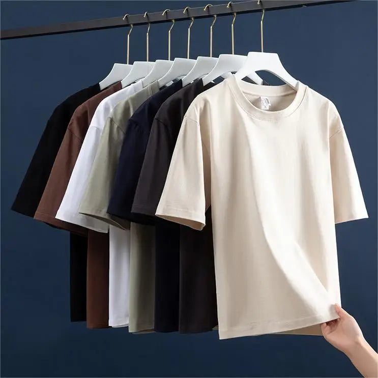 Wholesale Custom 100% Cotton Heavyweight 210g T-Shirt Men Regular Fit O-Neck Eco-Friendly Casual Factory Advantage 10% Vendors