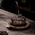 Japanese Gilding Iron Glaze Pot Guzao Roast Retro Stoneware Gaiwan Ceramic Kung Fu Teapot Pu'er Tea Making Bowl