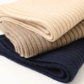 Hot Selling Custom  Winter Warm Knitted Vertical Stripe   Women Cashmere Scarf  Men Luxury Neck Warmer Cashmere Scarves