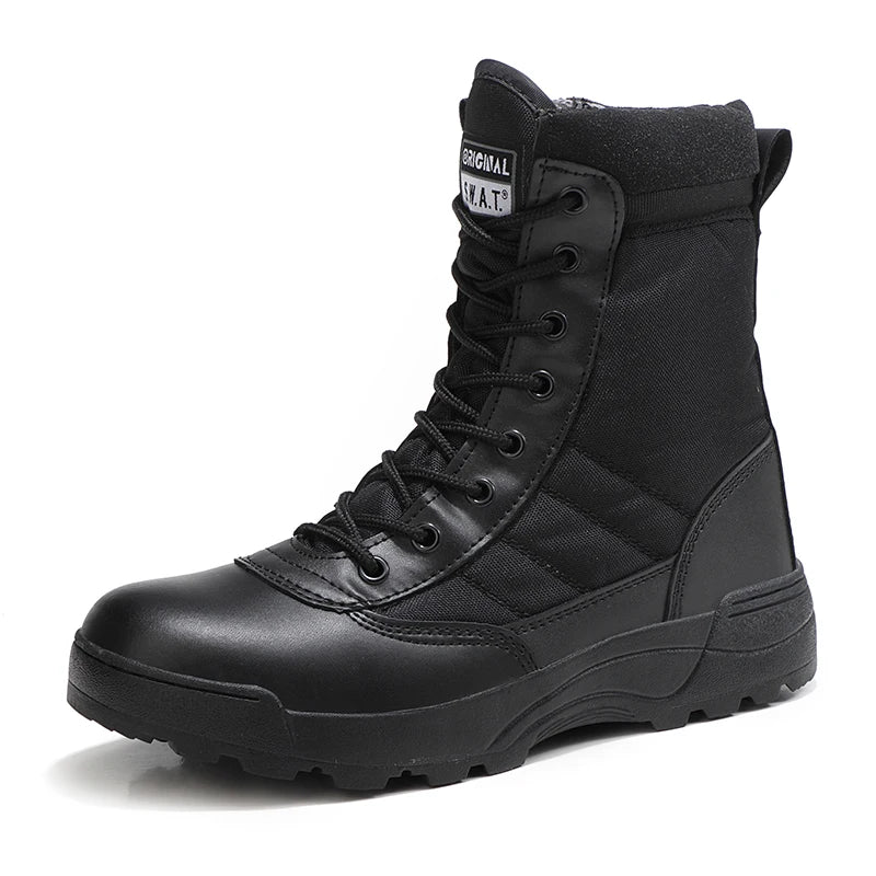 Greatshoes Mens Boots Hunting BootsBlack Leather Boots High Top Boots for MenAnti-Slip Boots Desert Boots