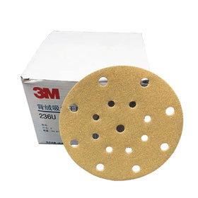 3M 6 Inch 17-Hole Sandpaper Car Putty Grinder 100 Pieces 150mm Round Flocking Abrasives
