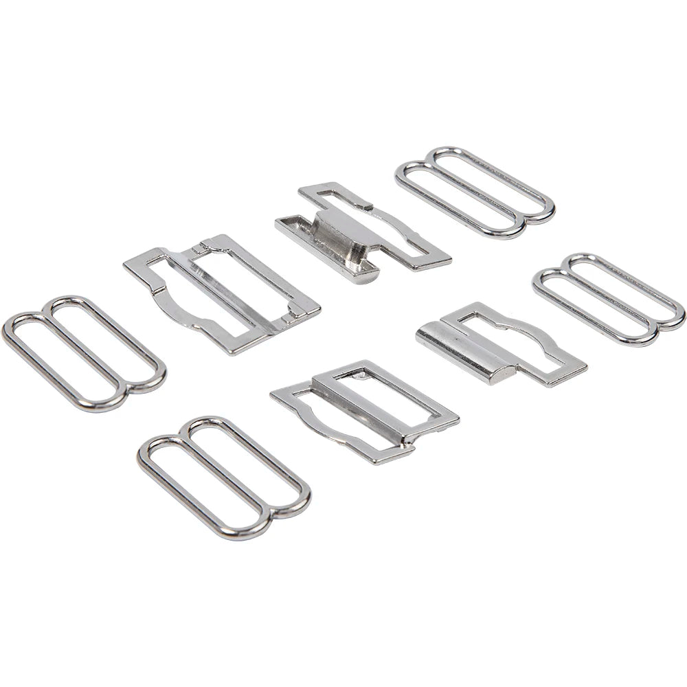 Silver Metal Belt Hardware Interlock Cummerbunds Buckles Slides Adjuster 4 Pieces Set Quick Release Buckle for Cummerbund