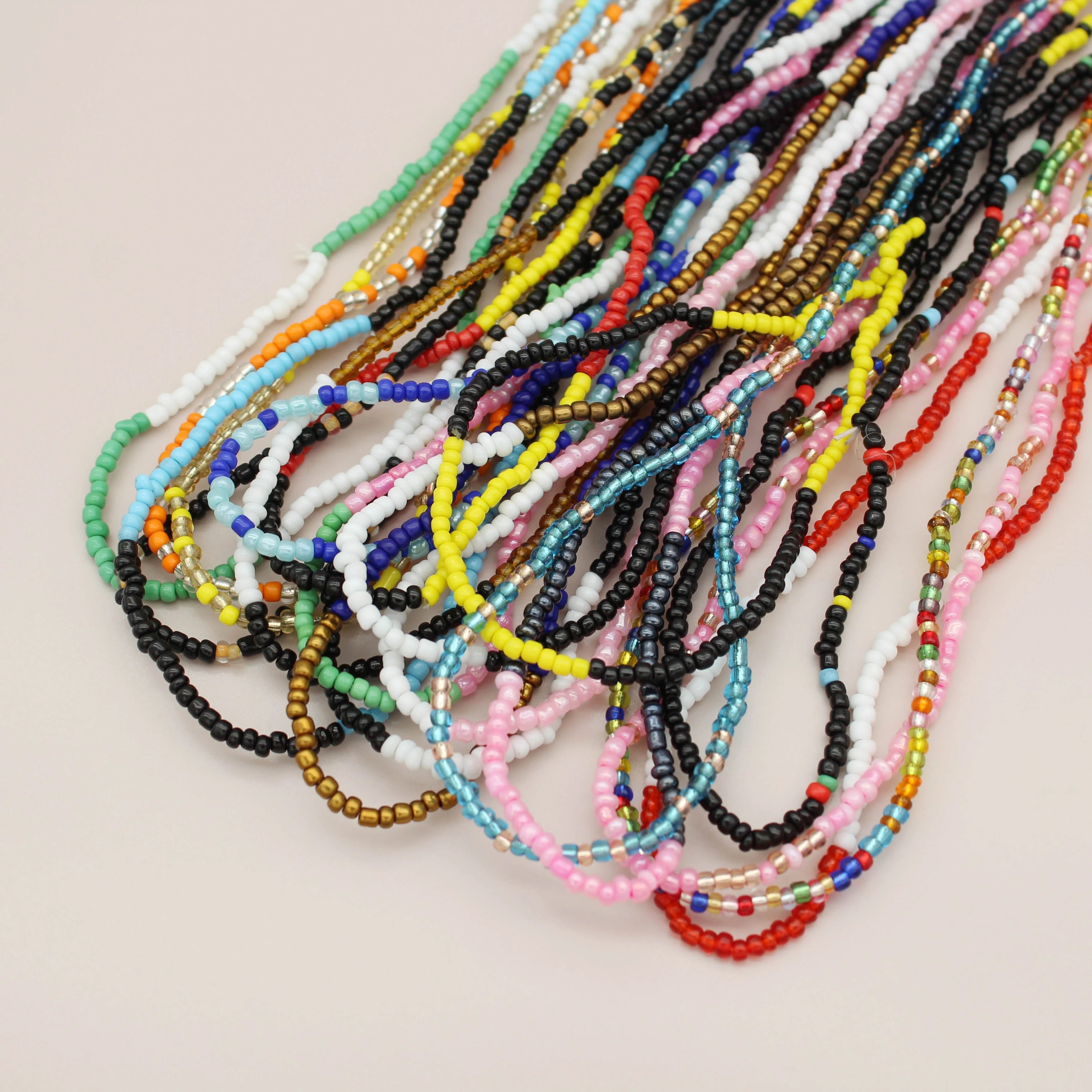 For Jachon Gold Waist Beads Set Belly Body Chain Beaded Jewelry for Women Weight Loss Ghana Africa Style Seed Beads for